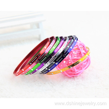 Drop Engraved Metal Aluminum Bangles Cheap Bangles For Girls